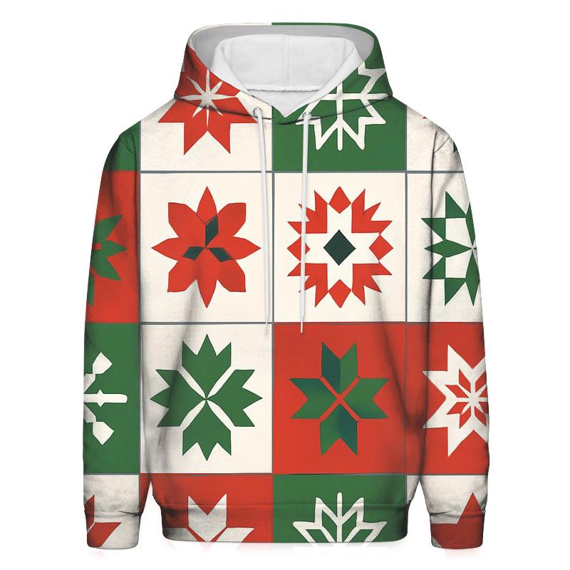 Snowy Star Quilt Blocks hoodie designs