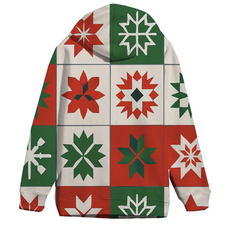 Snowy Star Quilt Blocks hoodie designs