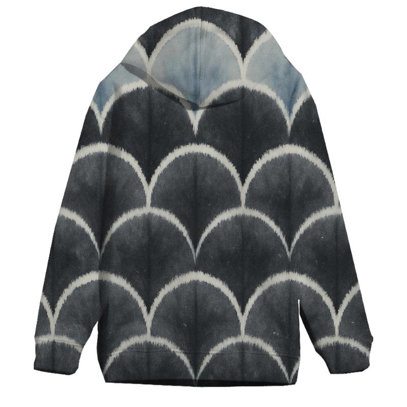 Shibori Fan Fold Lunar Ridges hoodies fashion