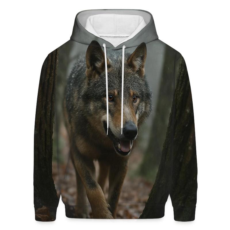 Italian Apennine Wolf In Chestnut Grove Rain custom hoodies