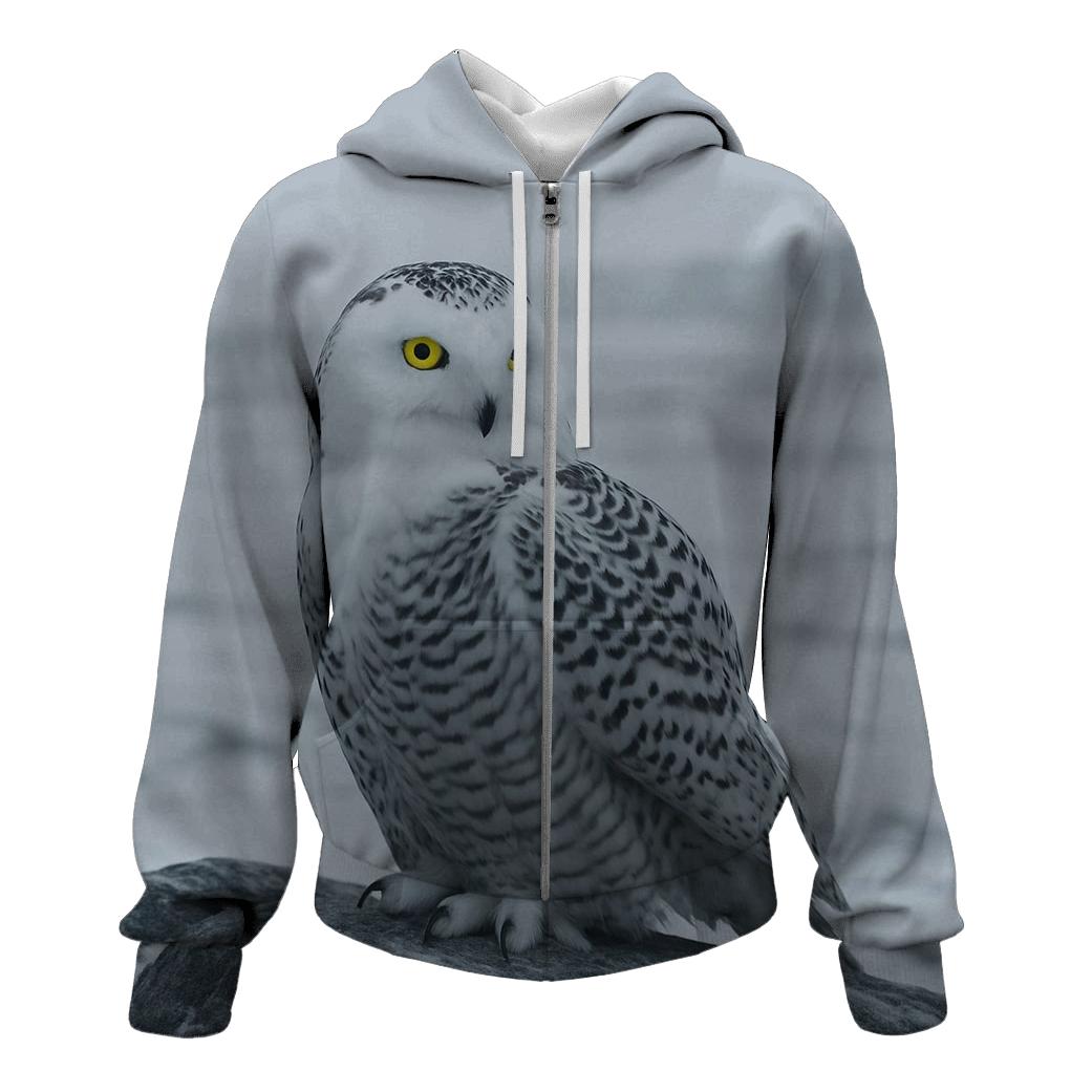 Glacier Edge Sentinel Snowy Owl hoodies fashion