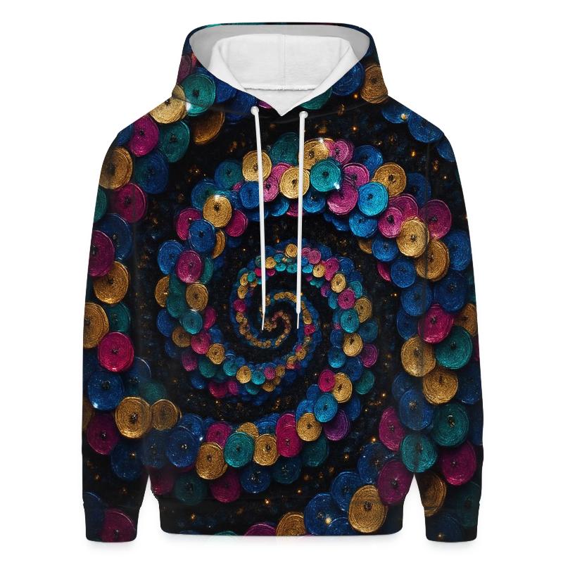 Jewel Tone Sequin Spiral pullover hoodies