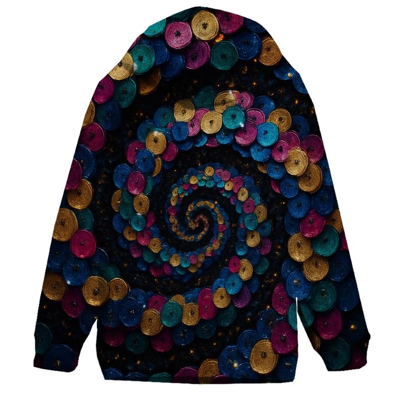 Jewel Tone Sequin Spiral pullover hoodies