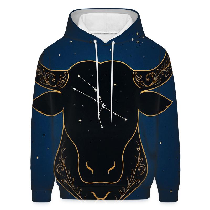 Taurus Bull Head Pleiades Accent Chart graphic hoodies