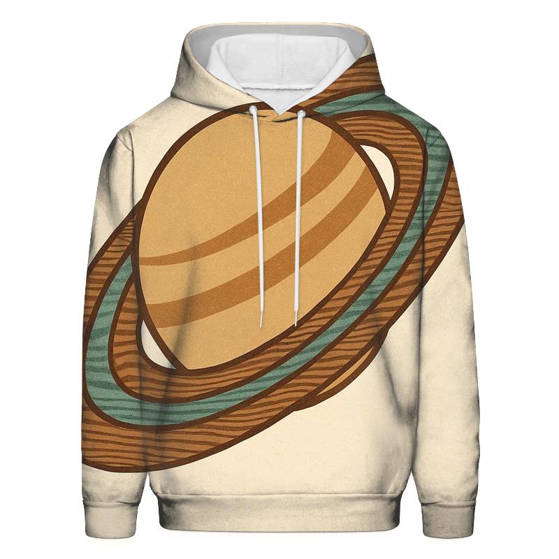 Woodgrain Planet Rings Poster hoodie styles