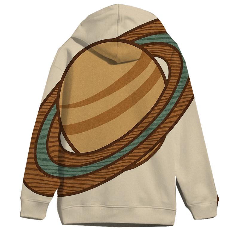 Woodgrain Planet Rings Poster hoodie styles