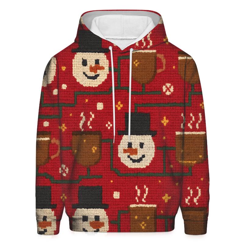 Snowman Hot Cocoa Circuit Design embroidered hoodies
