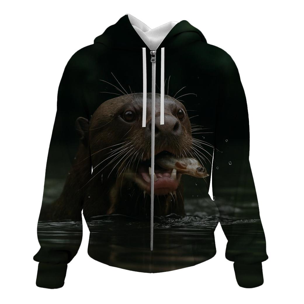 Riverglass Hunter Giant Otter embroidered hoodies