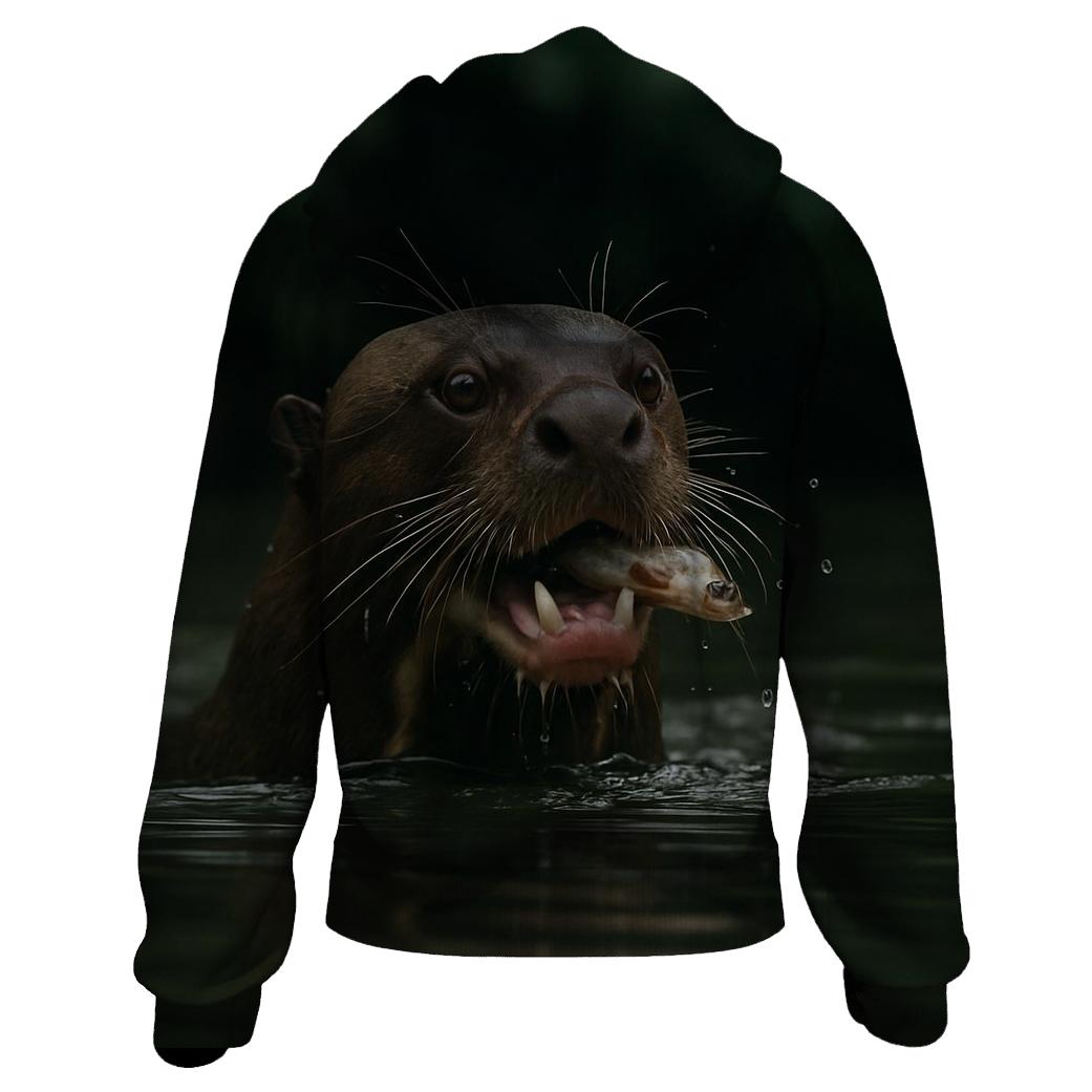 Riverglass Hunter Giant Otter embroidered hoodies