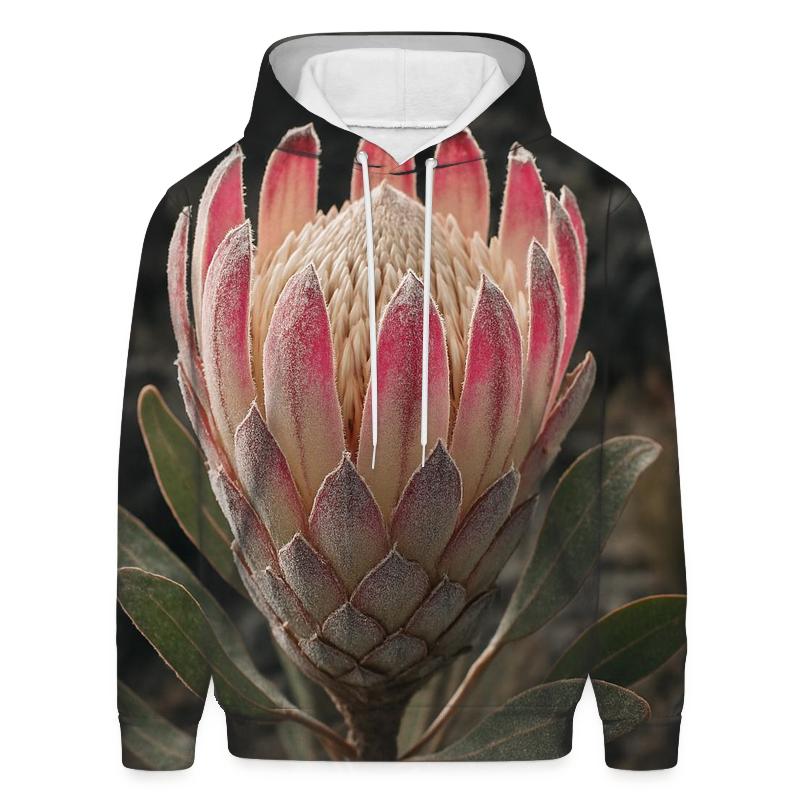 Volcanic Slope Protea Study With Ash Dusting On Bracts hoodie designs