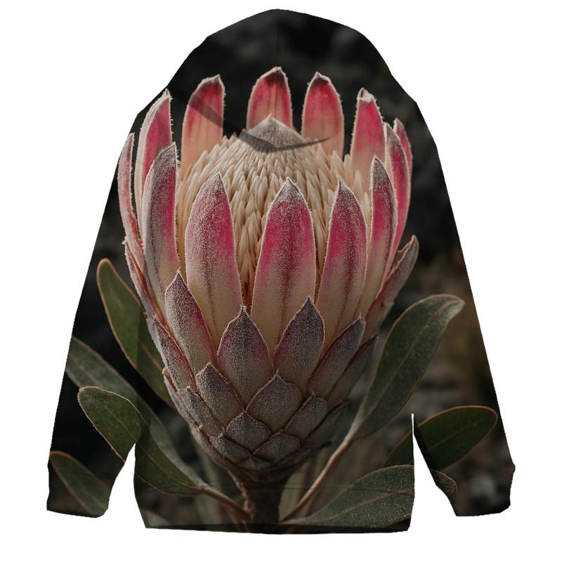Volcanic Slope Protea Study With Ash Dusting On Bracts hoodie designs