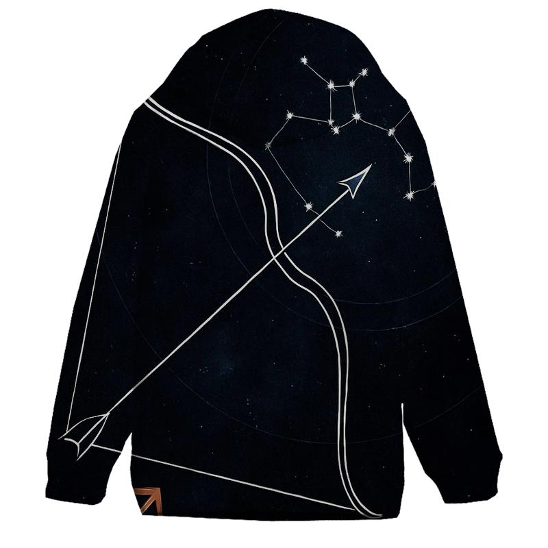 Sagittarius Archer Galactic Coordinate Map lightweight hoodies
