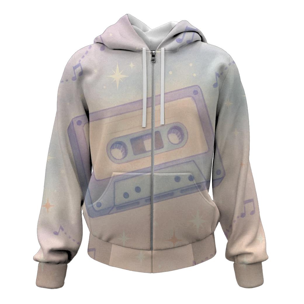 Pastel Cassette Constellation printed hoodies
