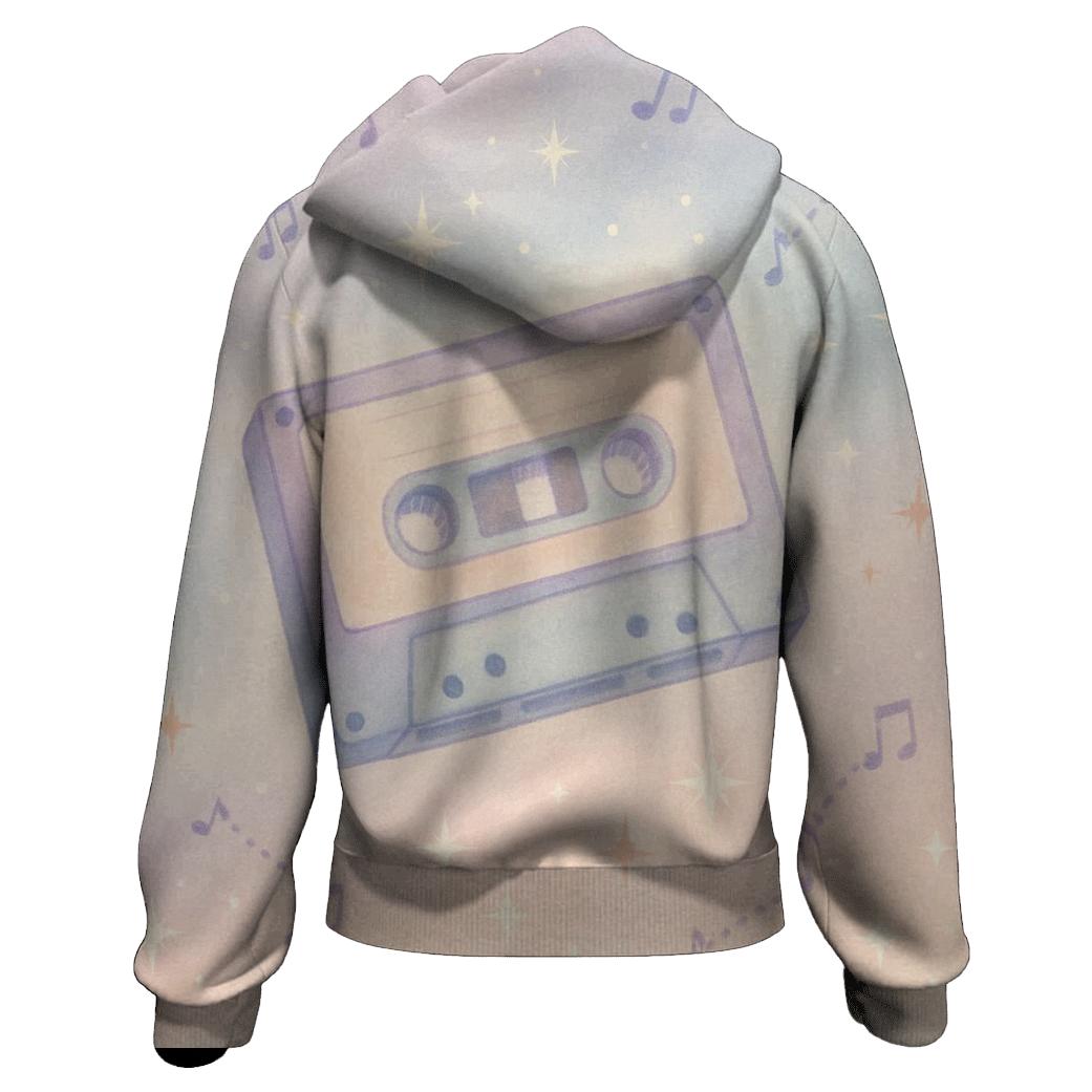 Pastel Cassette Constellation printed hoodies