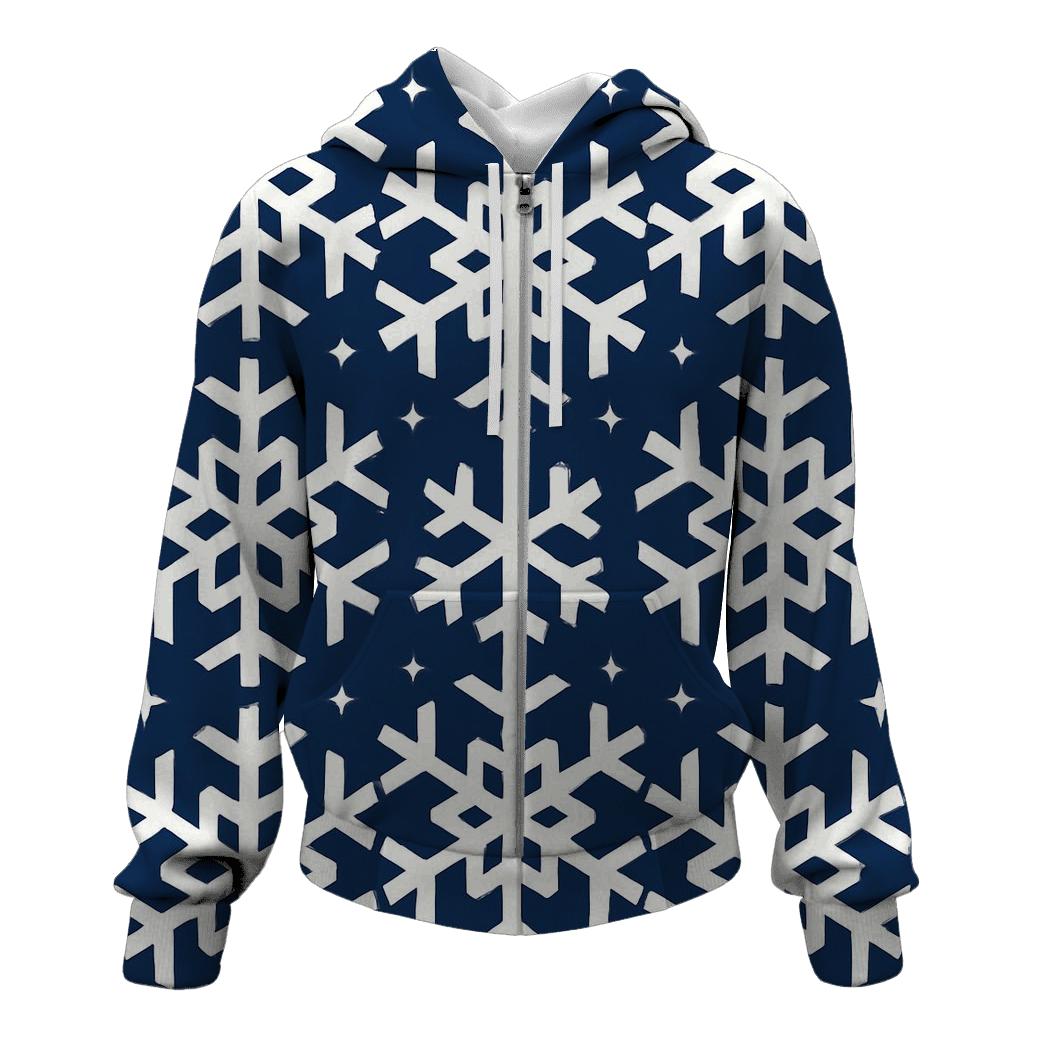Snowflake Lattice Night Pattern embroidered hoodies