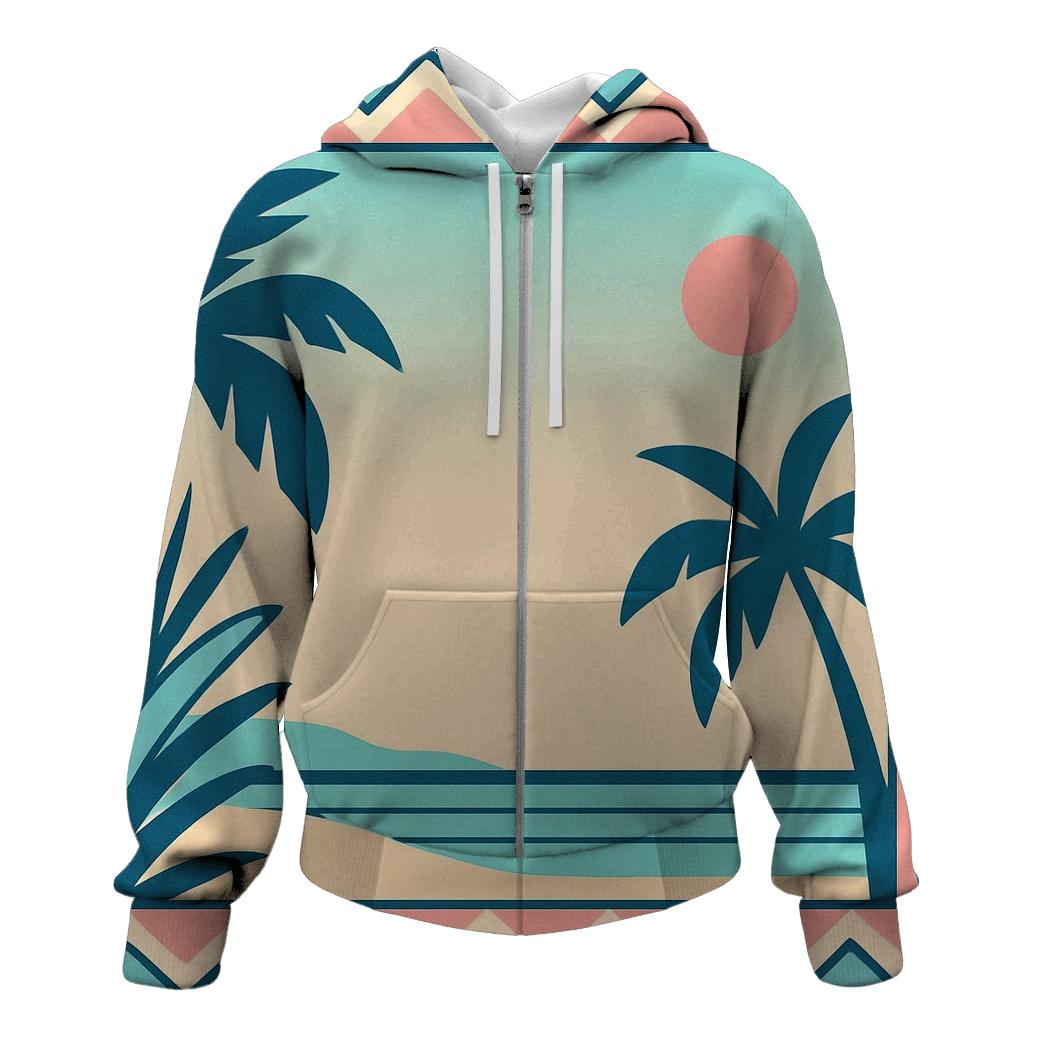 Miami Vice Pastel Wave Border hoodie designs