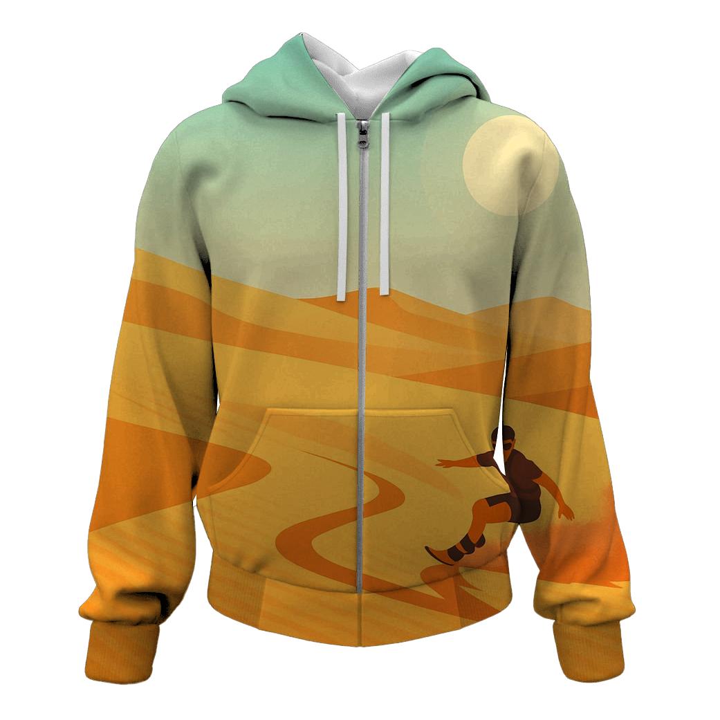 Desert Dunes Sandboarding Challenge zip-up hoodies