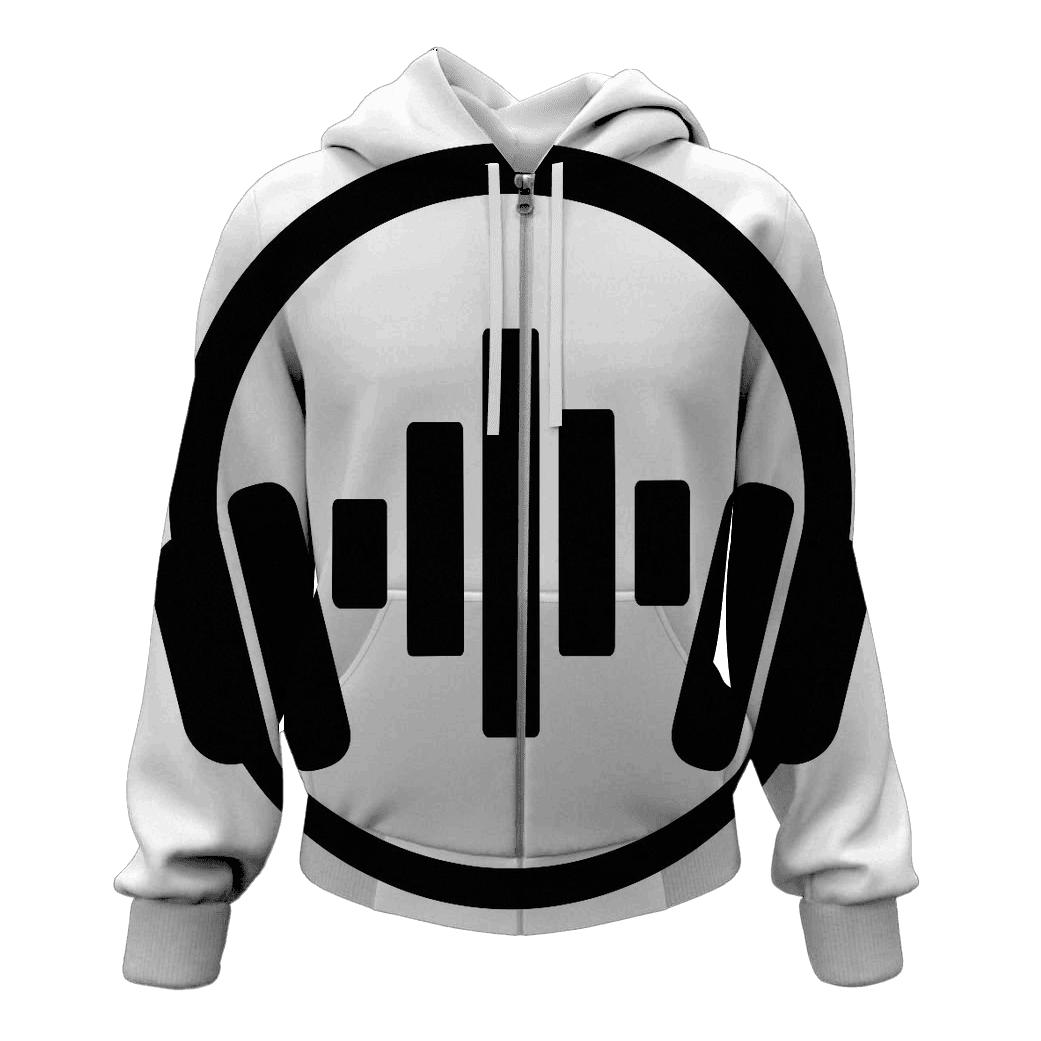 Monochrome Headphone Halo graphic hoodies
