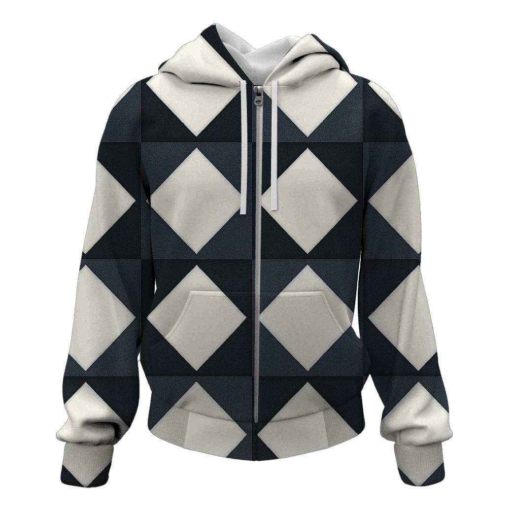 Itajime Eclipse Window Grid embroidered hoodies