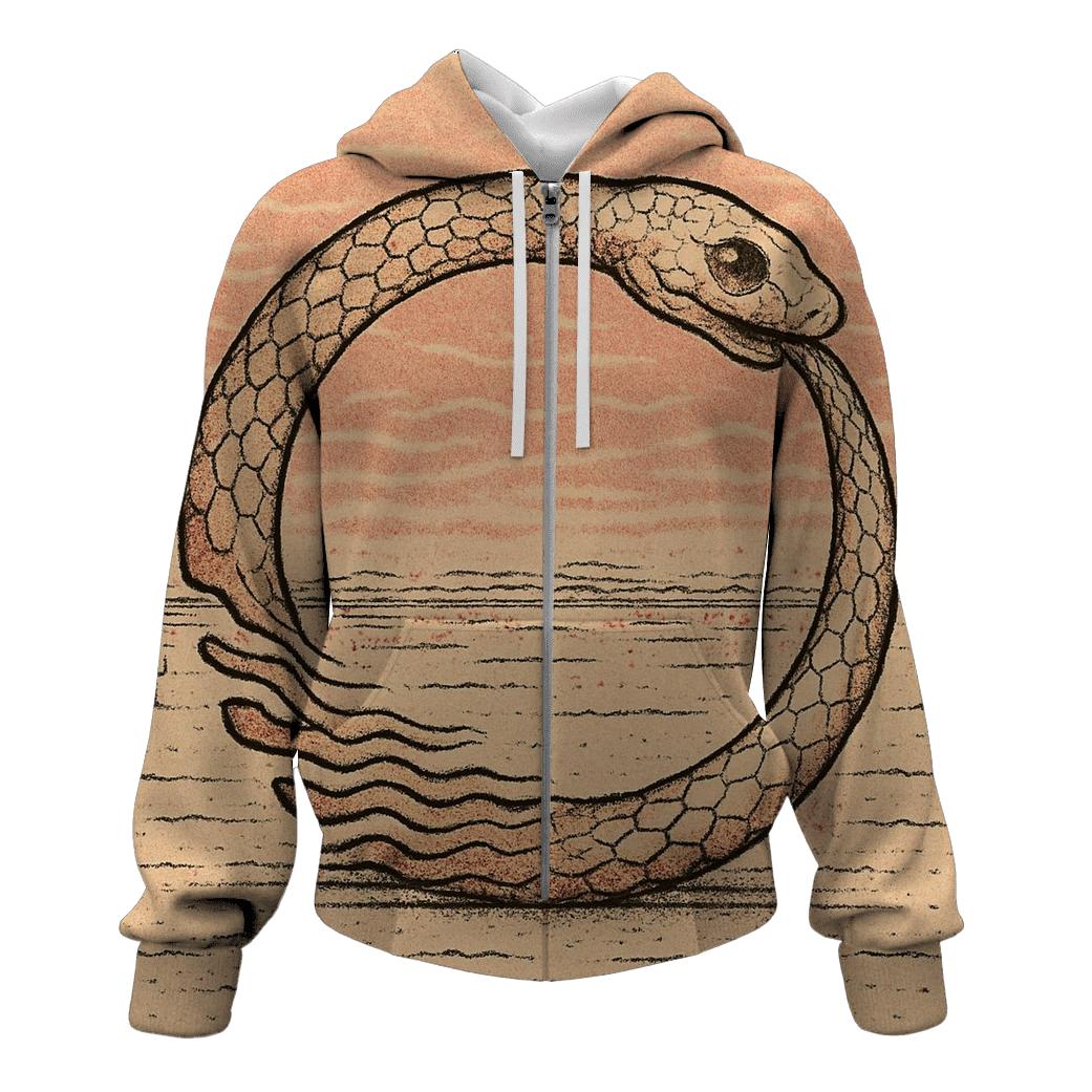 Salt Desert Ouroboros Mirage zip-up hoodies