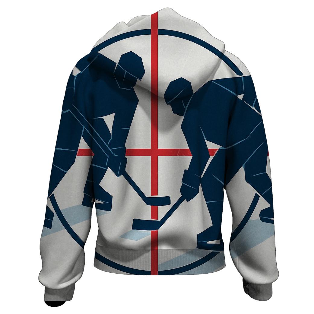 Ice Rink Geometry Faceoff zip-up hoodies