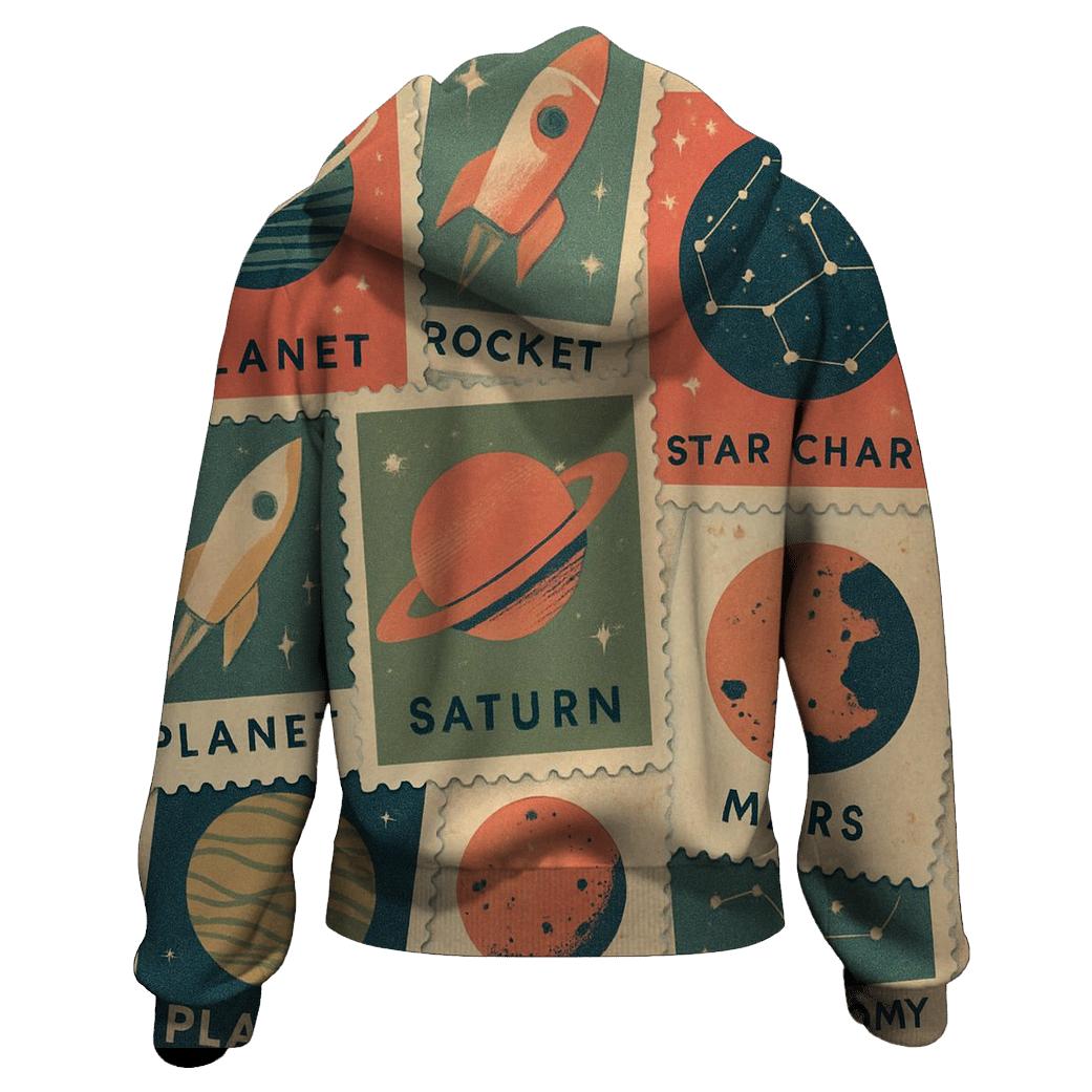 Vintage Space Postage Collage hoodies fashion