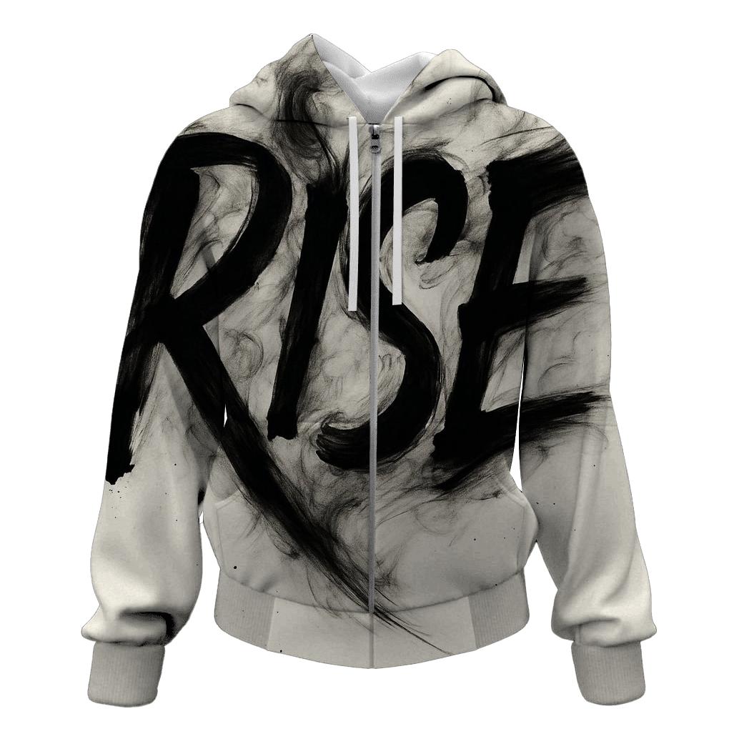 Monochrome Ink Storm Typography hoodies fashion