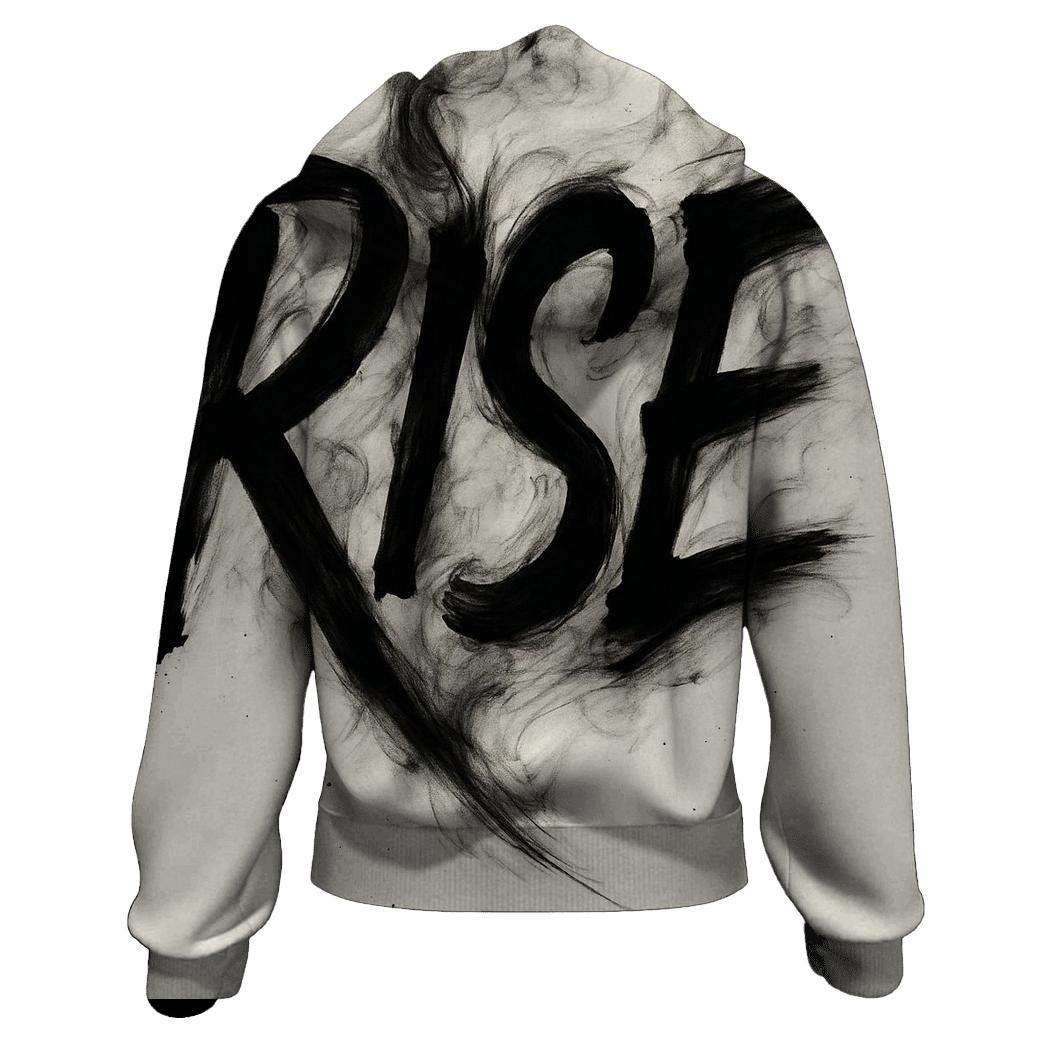 Monochrome Ink Storm Typography hoodies fashion