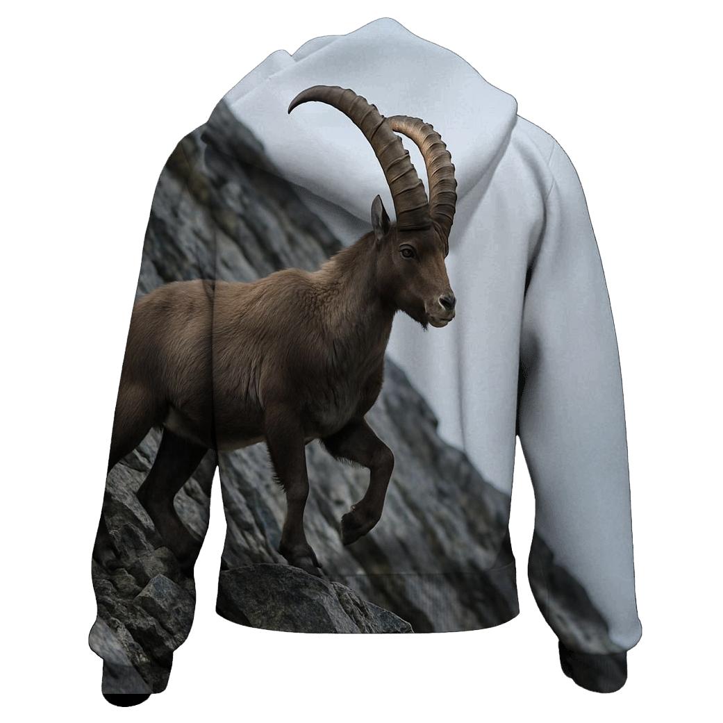 High Scree Passage Alpine Ibex hoodie styles