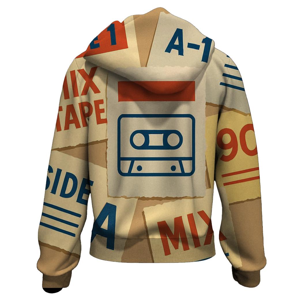 Cassette Label Sticker Collage hoodies fashion
