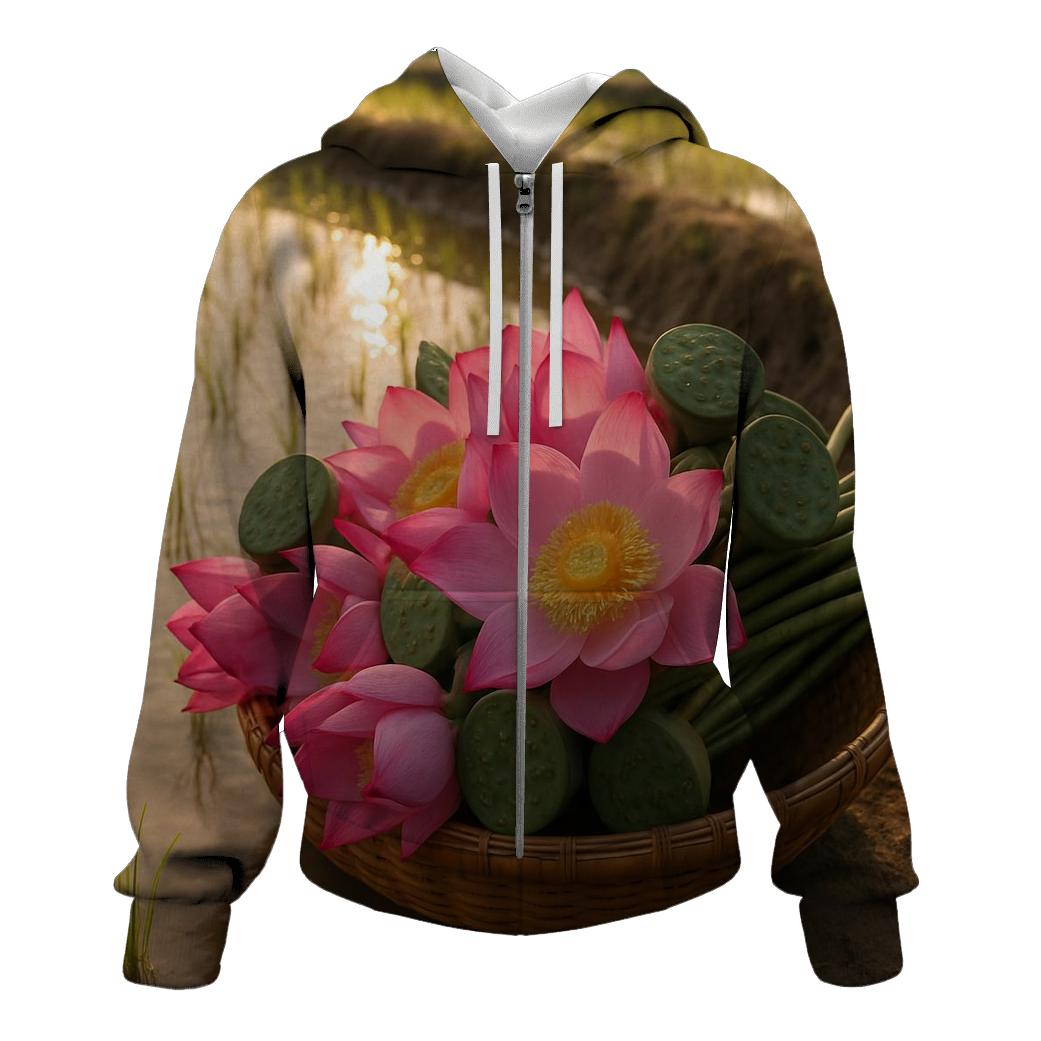 Rice Terrace Margin Lotus Basket For Village Festival Offerings lightweight hoodies