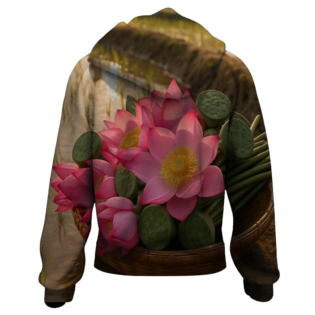 Rice Terrace Margin Lotus Basket For Village Festival Offerings lightweight hoodies