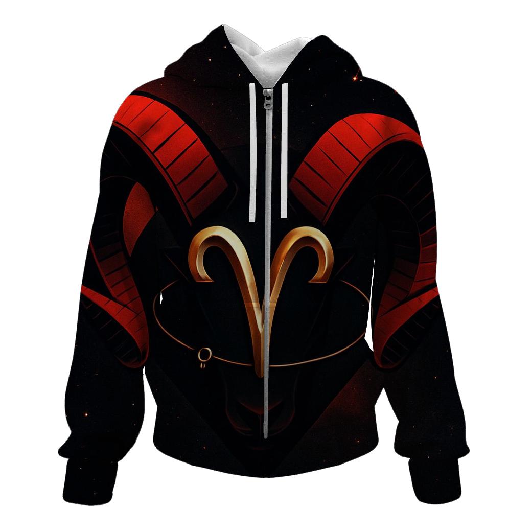 Aries Ram Horns And Mars Orbit Emblem heavyweight hoodies