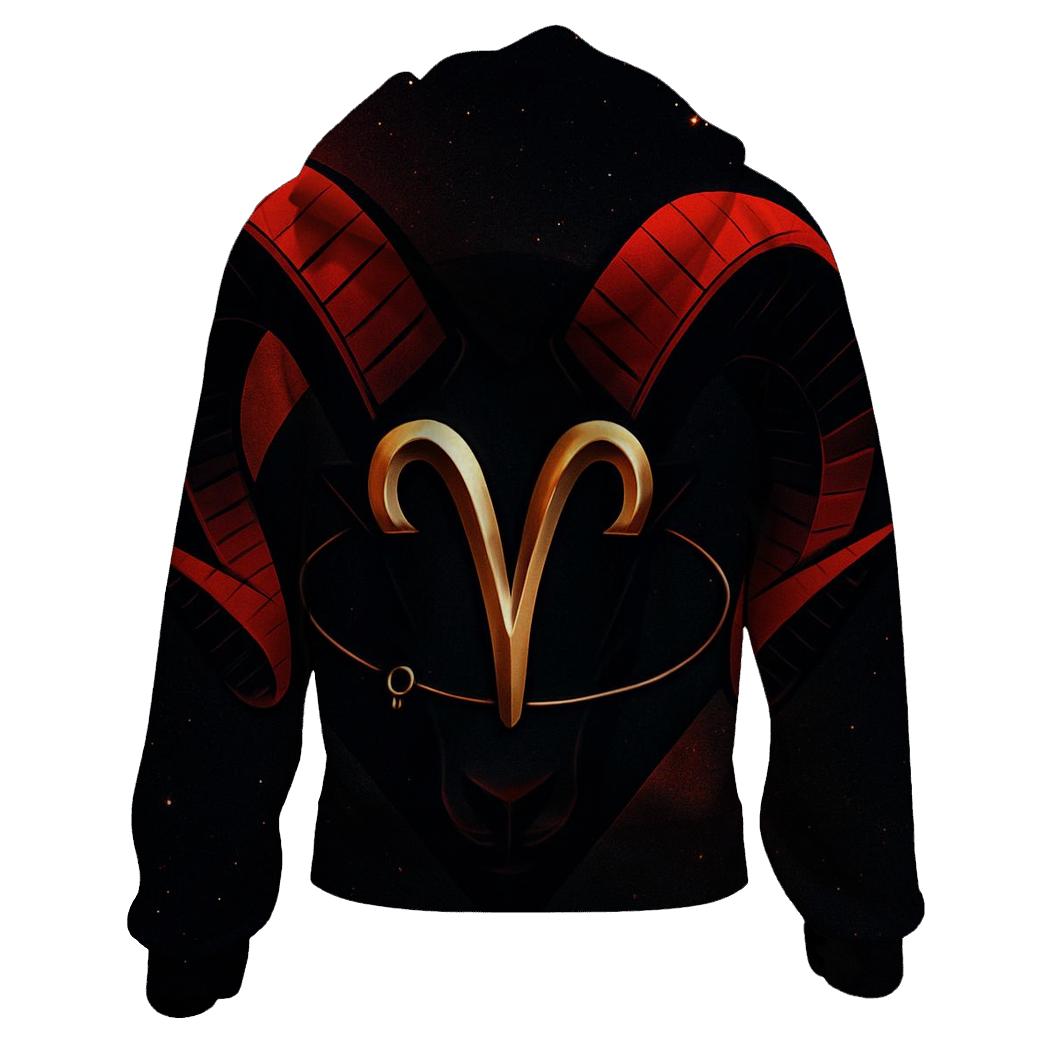 Aries Ram Horns And Mars Orbit Emblem heavyweight hoodies