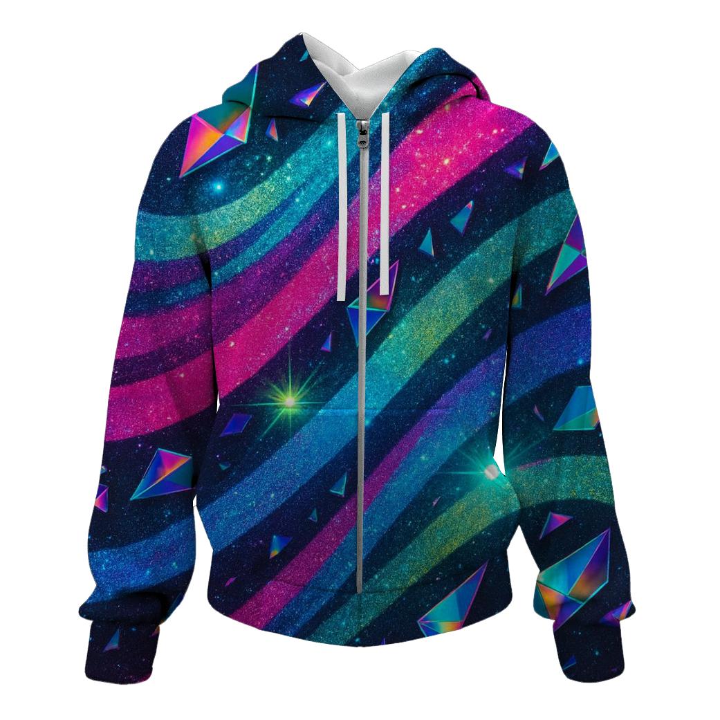 Electric Neon Glitter Arcwaves premium hoodies