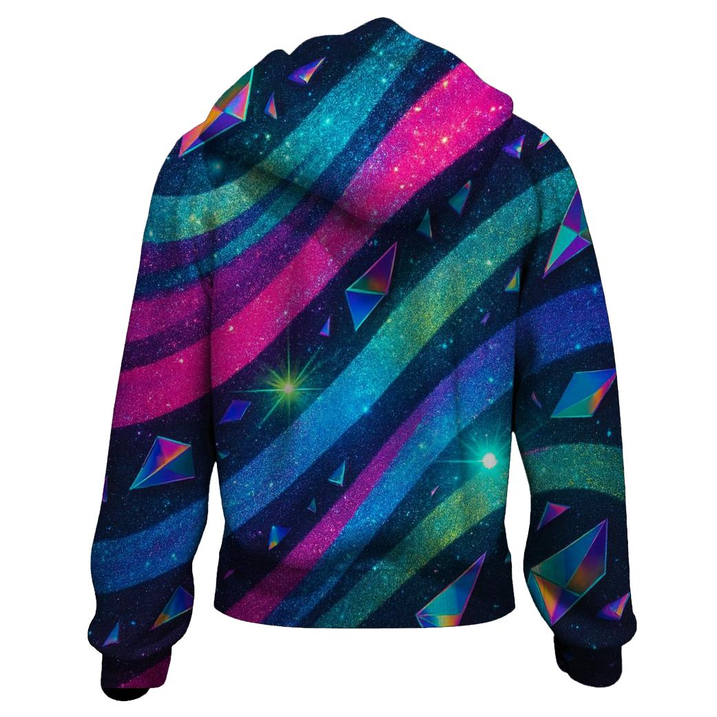 Electric Neon Glitter Arcwaves premium hoodies