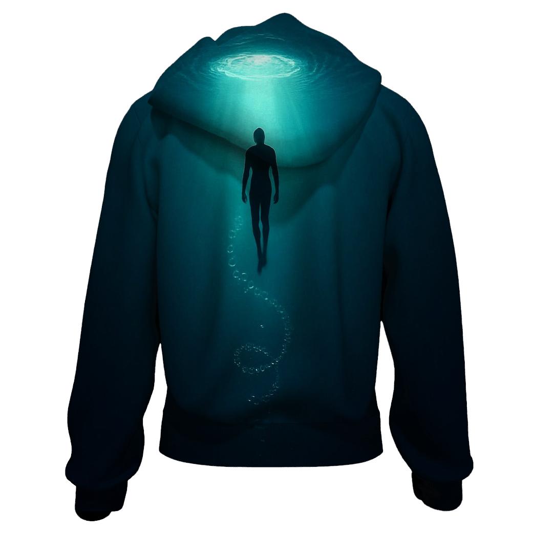 Underwater Freedive Descent Halo heavyweight hoodies