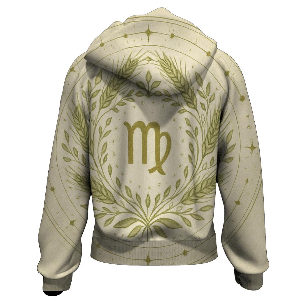 Virgo Wheat Sheaf Earth Mandala zip-up hoodies
