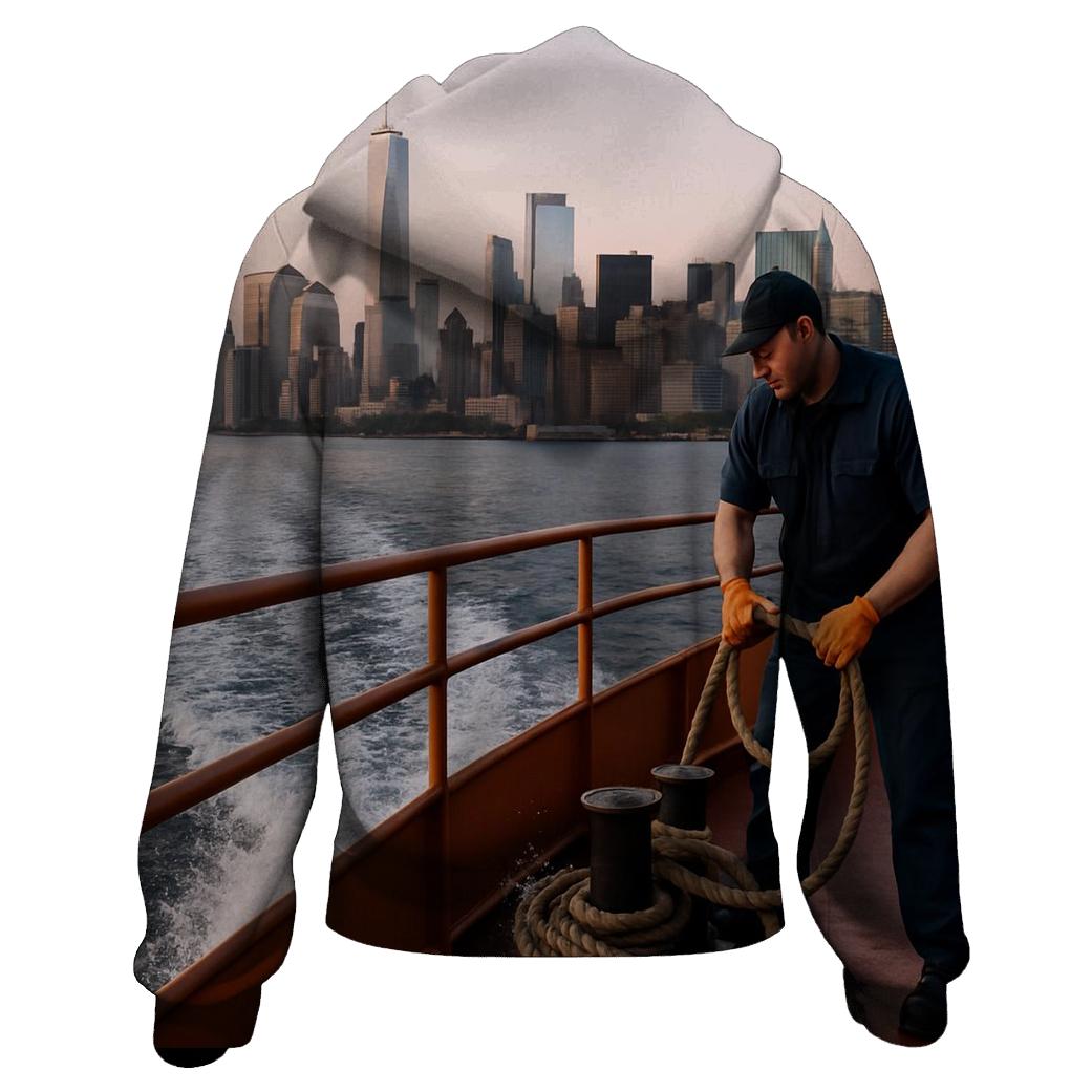 Ferry Wake Lines At First Light Near Battery Park pullover hoodies