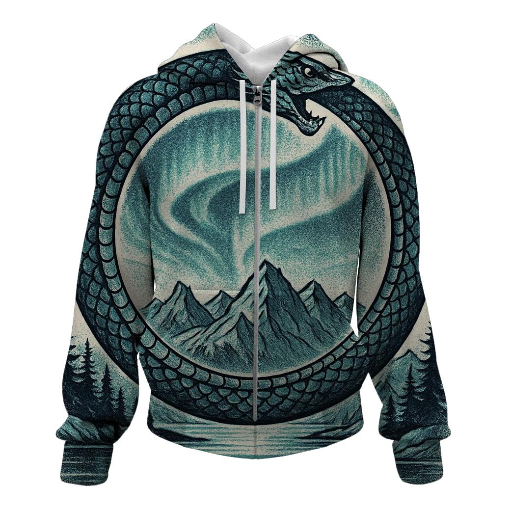 Aurora Fjord Ouroboros hoodie styles