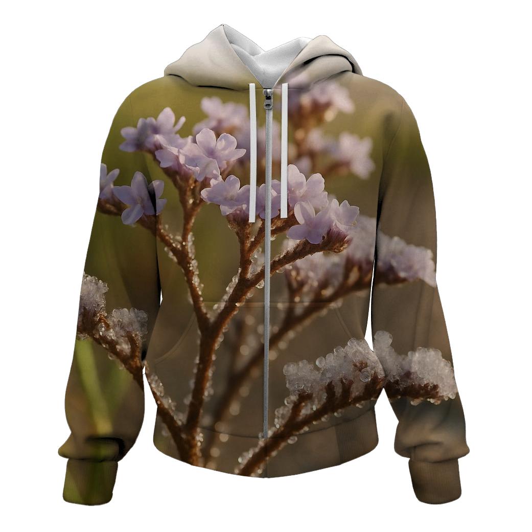 Tidal Marsh Sea Lavender With Salt Crystals After Evaporation printed hoodies