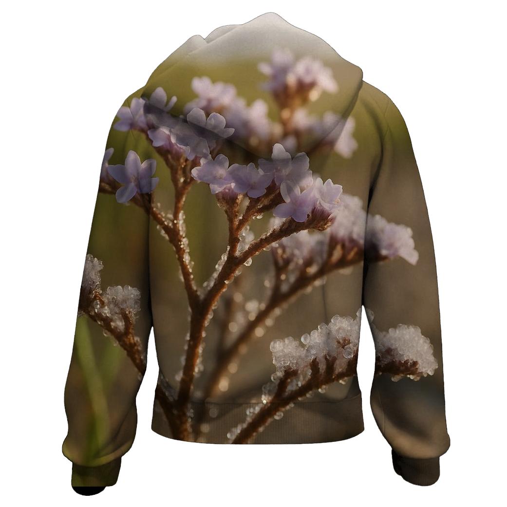 Tidal Marsh Sea Lavender With Salt Crystals After Evaporation printed hoodies