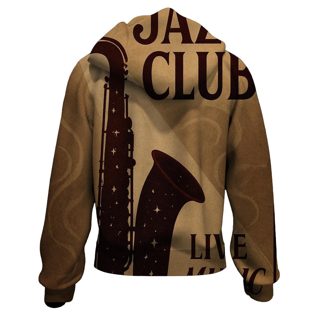 Vintage Jazz Club Night Poster With Starry Spotlight heavyweight hoodies