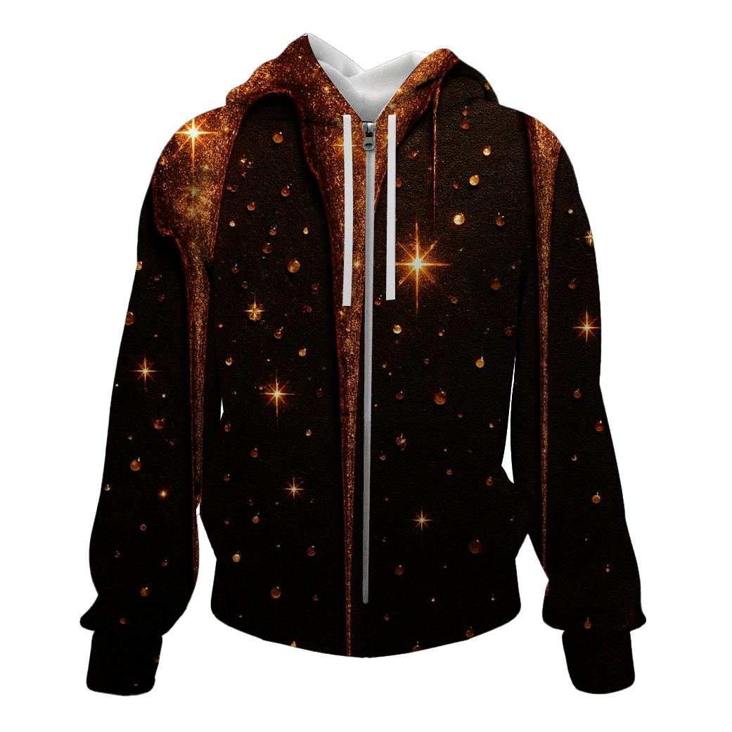 Copper Bronze Meteor Drips zip-up hoodies