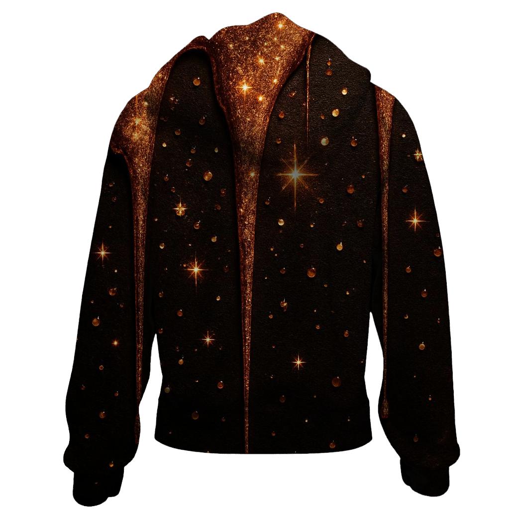 Copper Bronze Meteor Drips zip-up hoodies