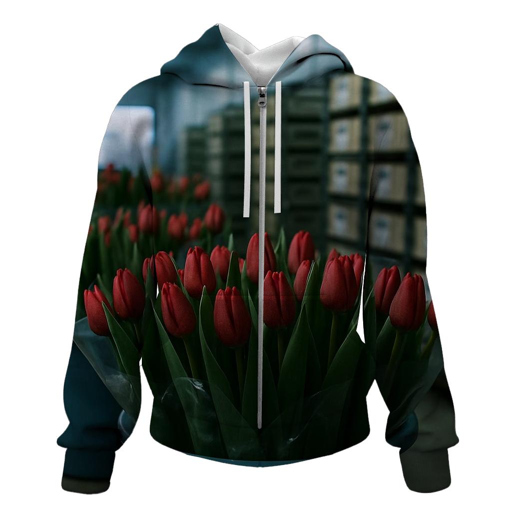 Cold Storage Tulip Inspection In A Commercial Flower Warehouse hoodie trends
