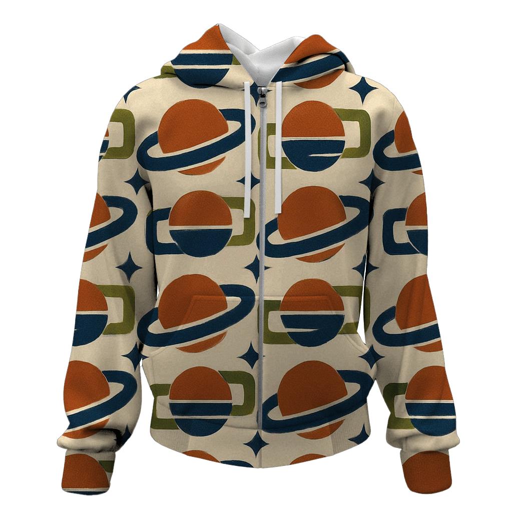 Mod Geometric Saturn Tiles printed hoodies