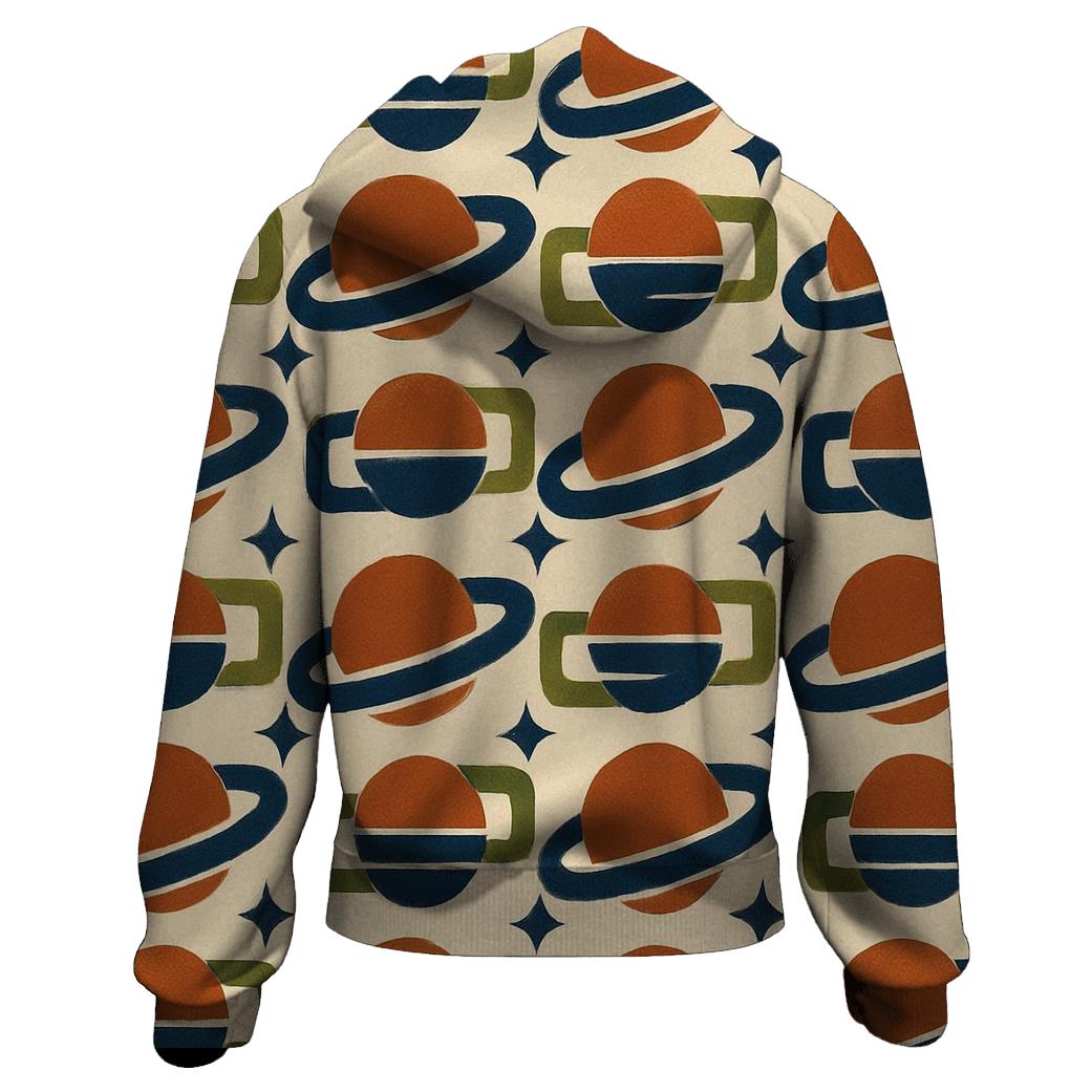 Mod Geometric Saturn Tiles printed hoodies