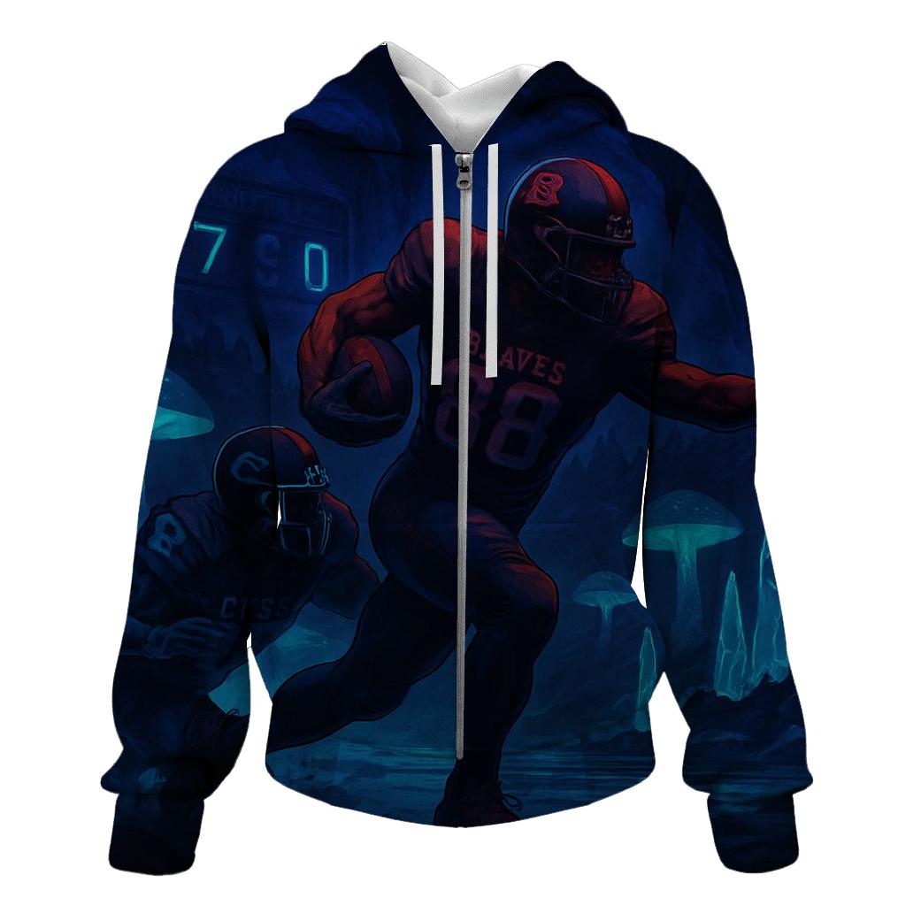 Underground Cavern Field Lit By Bioluminescence premium hoodies