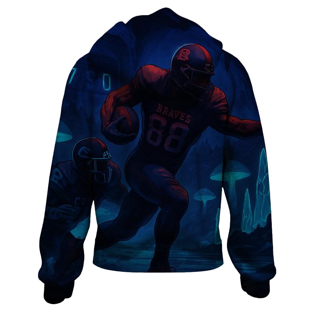 Underground Cavern Field Lit By Bioluminescence premium hoodies